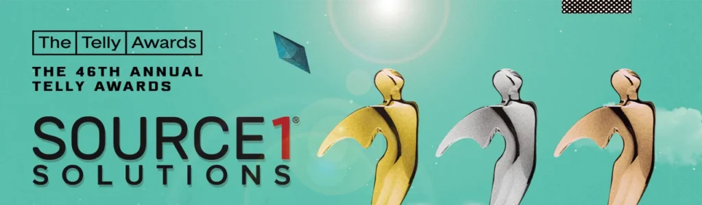 The 46th Annual Telly Awards graphic featuring Source 1 Solutions
