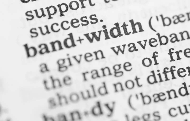 Dictionary page showing the definition of the word bandwidth